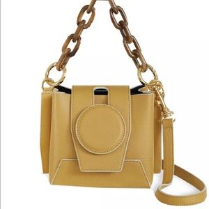 YUZEFI Daria Mini Mustard Yellow Bucket Bag Purse